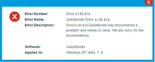 QuickBooks Error codes -6190 and -816