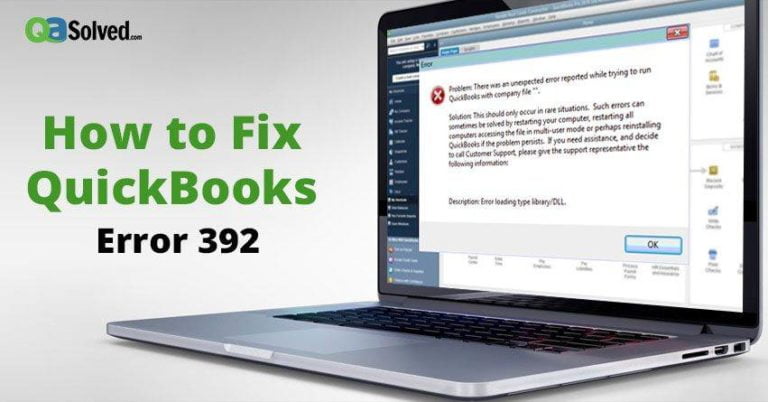 quickbooks error 392