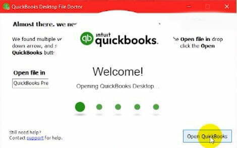 opening quickbooks