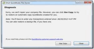 quickbooks file doctor not able to fix the issue