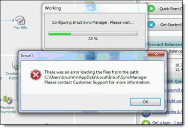 QuickBooks Sync Manager Error message
