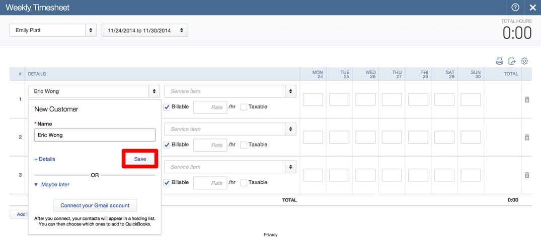 QuickBooks for time-tracking