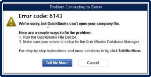 QuickBooks Error 6143