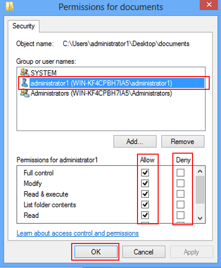Changing the Windows Permission of Folder changing the windows permission of folder