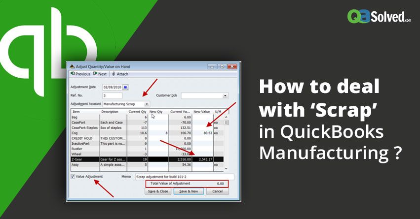 How to deal with ‘Scrap’ in QuickBooks Manufacturing?