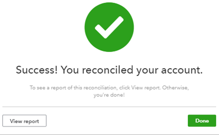 Reconciled your account