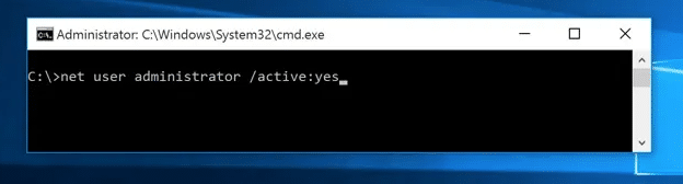 Enter net user administrator /active:no