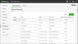 Quickbooks error 103 add account in quickbooks online