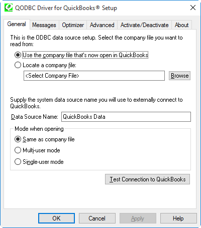 QODBC General Setup QODBC General Setup