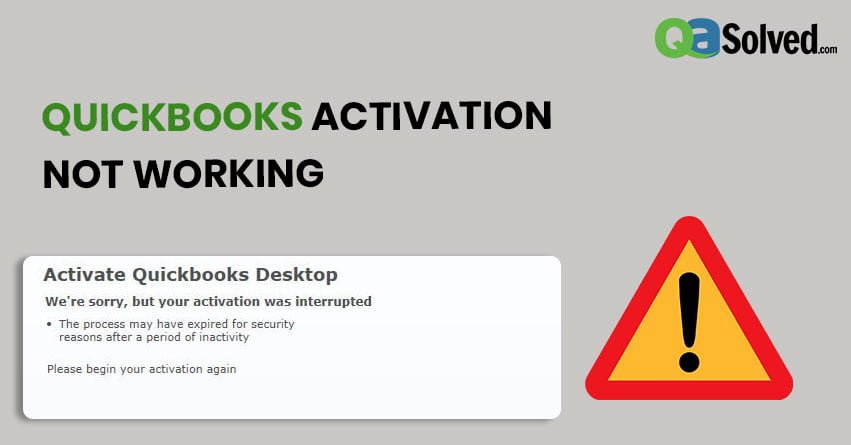 quickbooks activation not working