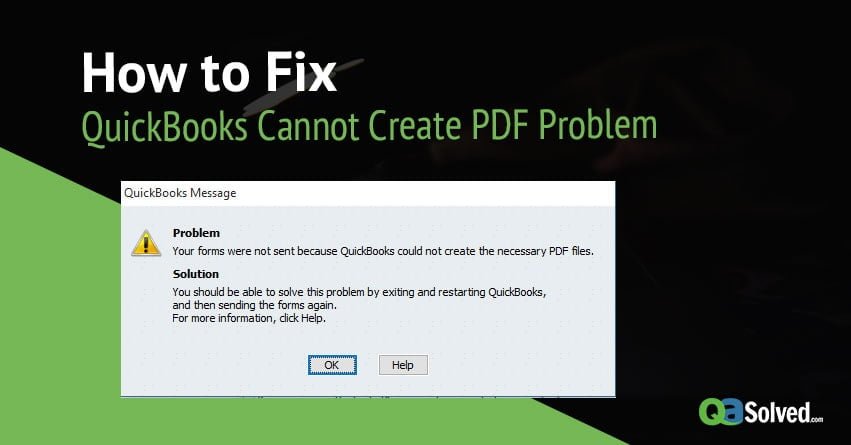 quickbooks cannot create pdf