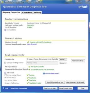 QuickBooks Connection Diagnostic Tool QuickBooks Connection Diagnostic Tool