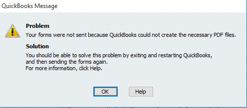 QuickBooks Unable to Create PDF