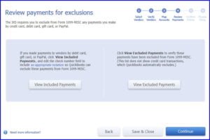 Review payments for exclusions