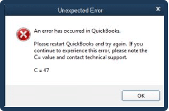 QuickBooks Error Code C=47