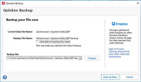 Backup or Restore Your Quicken Data Quicken Backup