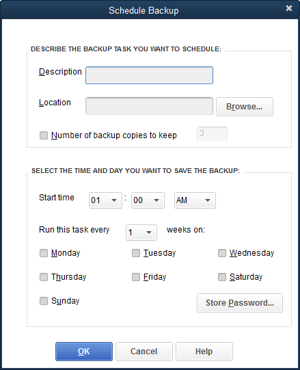 Setup Scheduled QuickBooks Backups Setup Scheduled QuickBooks Backups