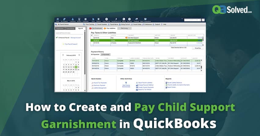 QuickBooks child support