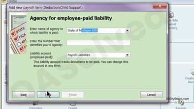 Payroll Item in QuickBooks Child Support
