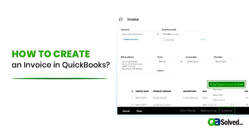 How to Create an Invoice in QuickBooks?