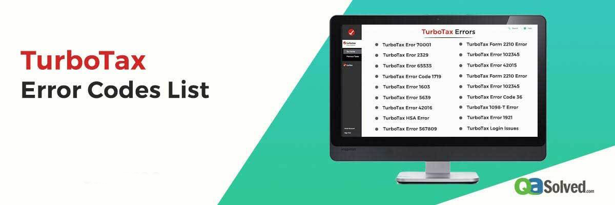 Complete TurboTax Error Codes List (2021) - QASolved