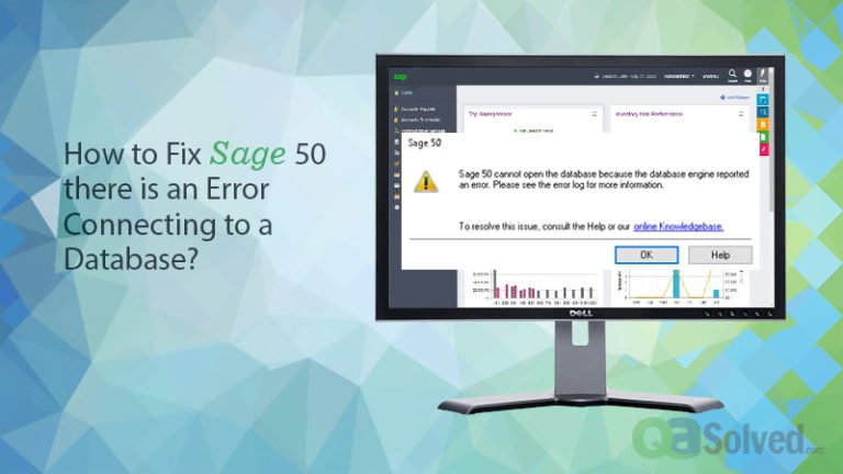 sage 50 there is an error connecting to a database