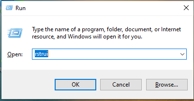 Type rstrui, and hit next