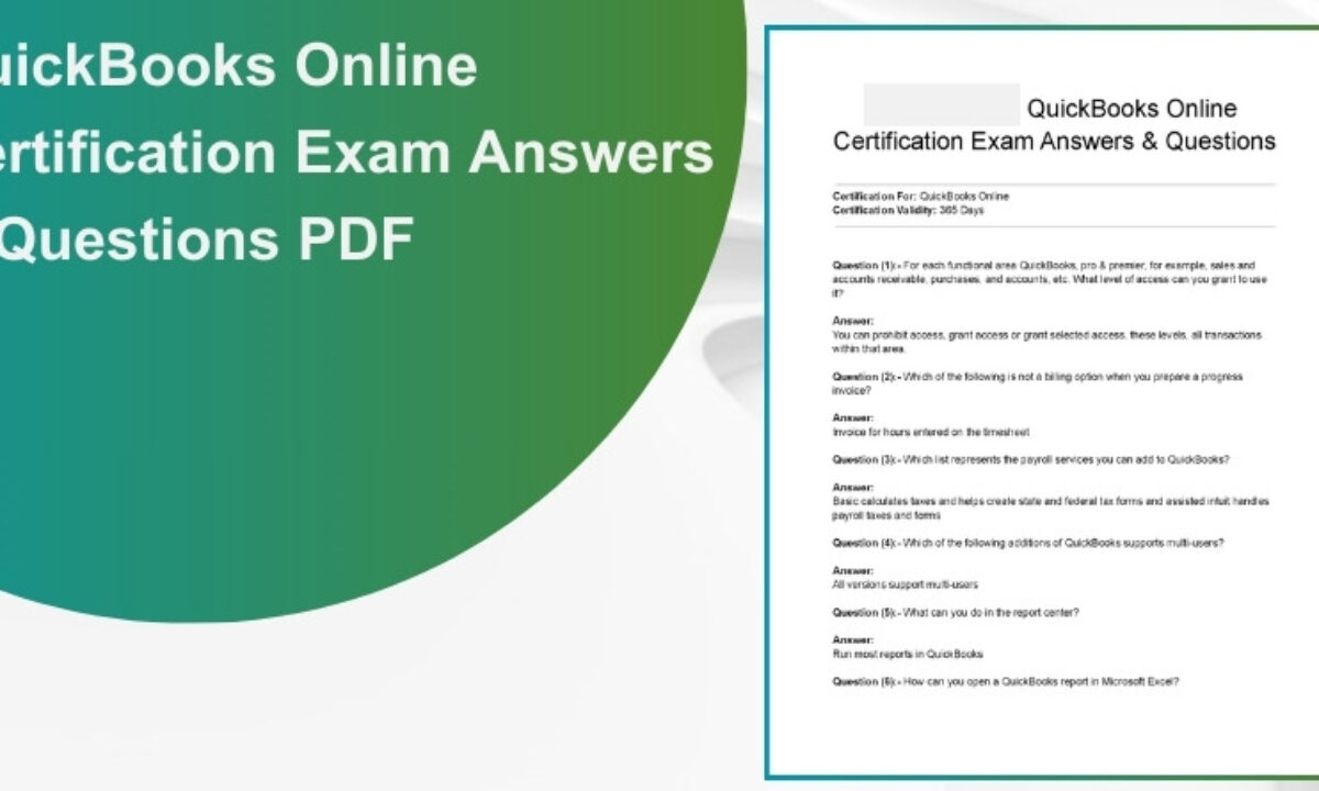 QuickBooks Online Certification Exam: Answers & Questions PDF [2025]
