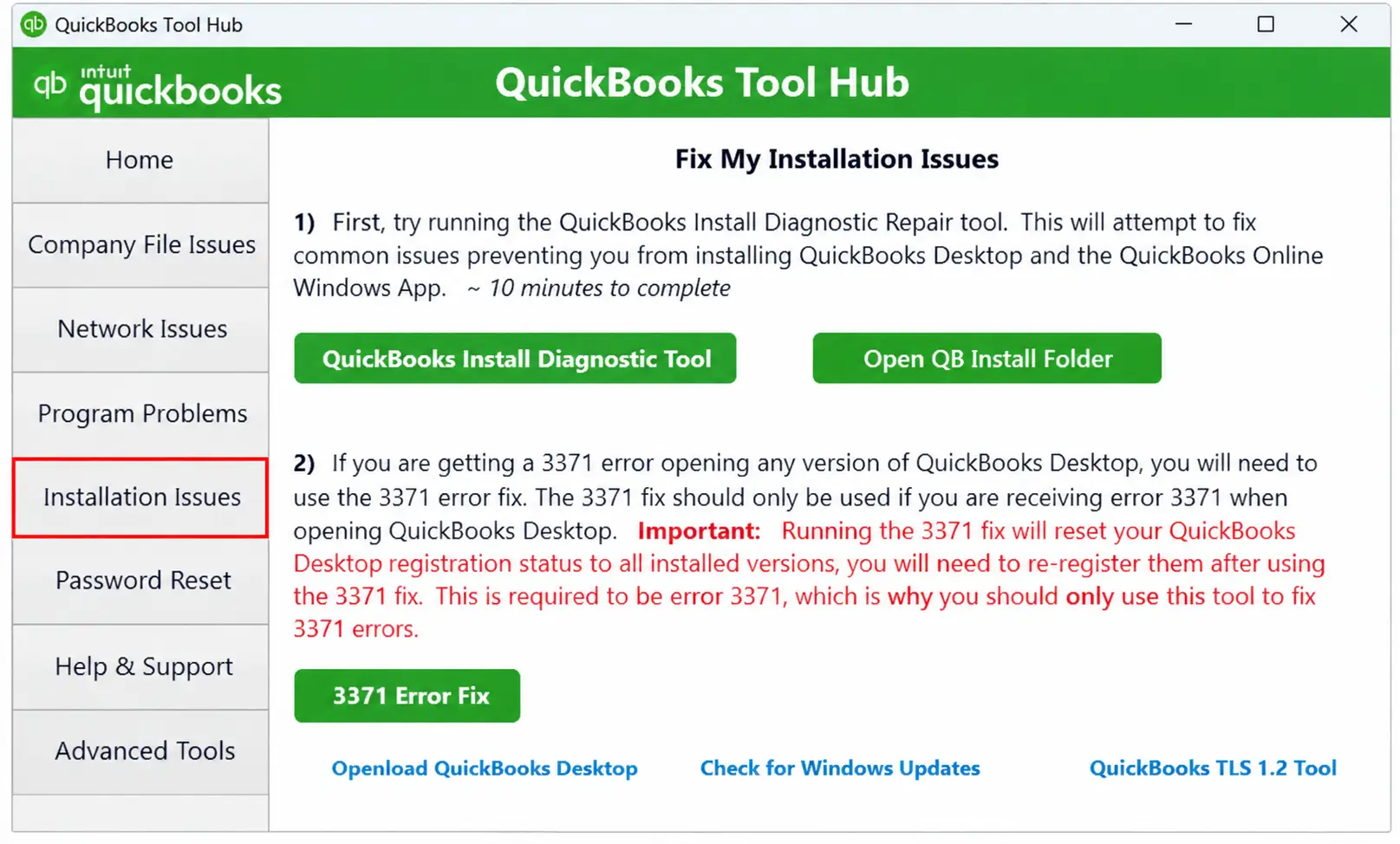 QuickBooks Install Diagnostic Tool