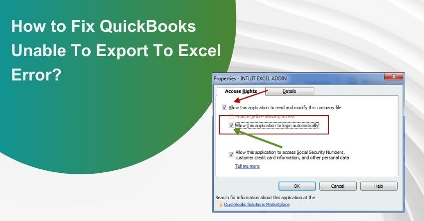 QuickBooks Unable To Export To Excel Error