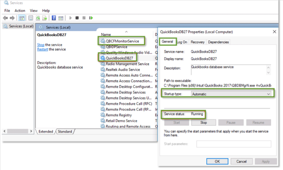 Verify status is running or started
