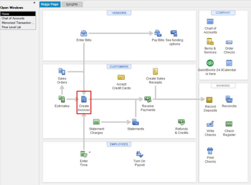 create invoices in qb desktop