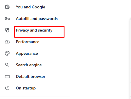 Select Privacy and Security