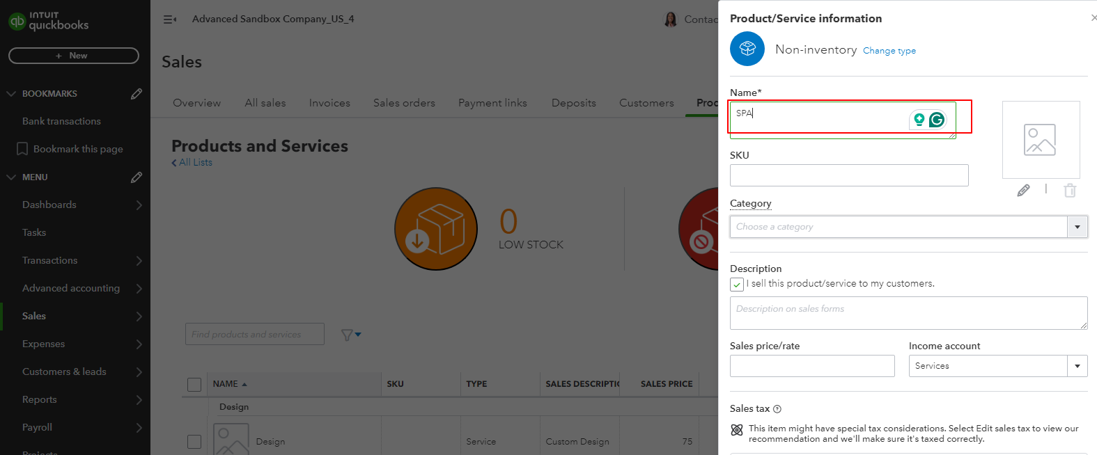 add name of the service