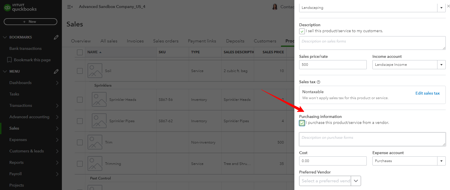 enable the purchase info