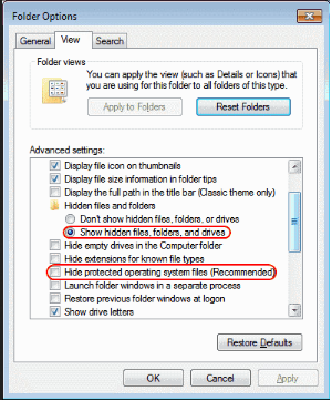 Show hidden file and folder 