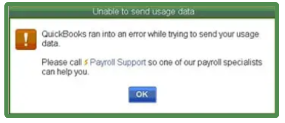 QuickBooks Unable to Send Usage Data