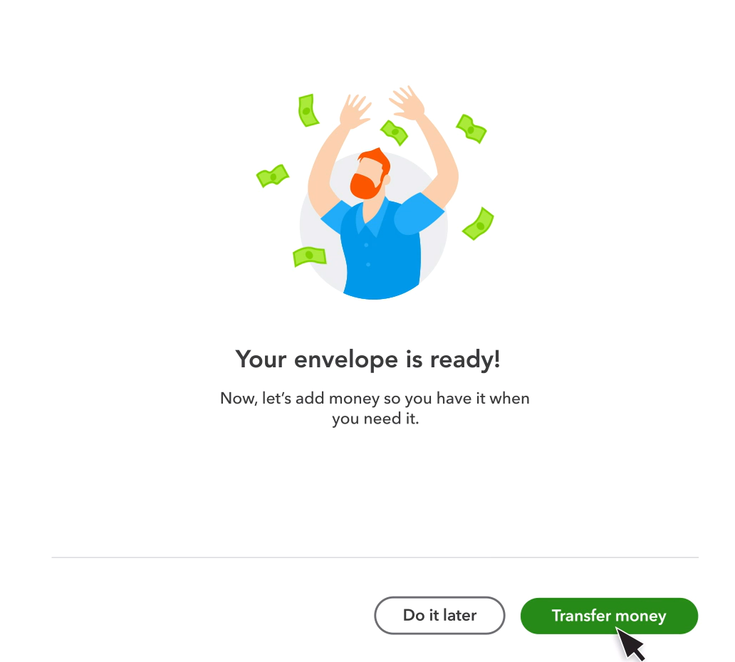 QuickBooks Online Envelope Created