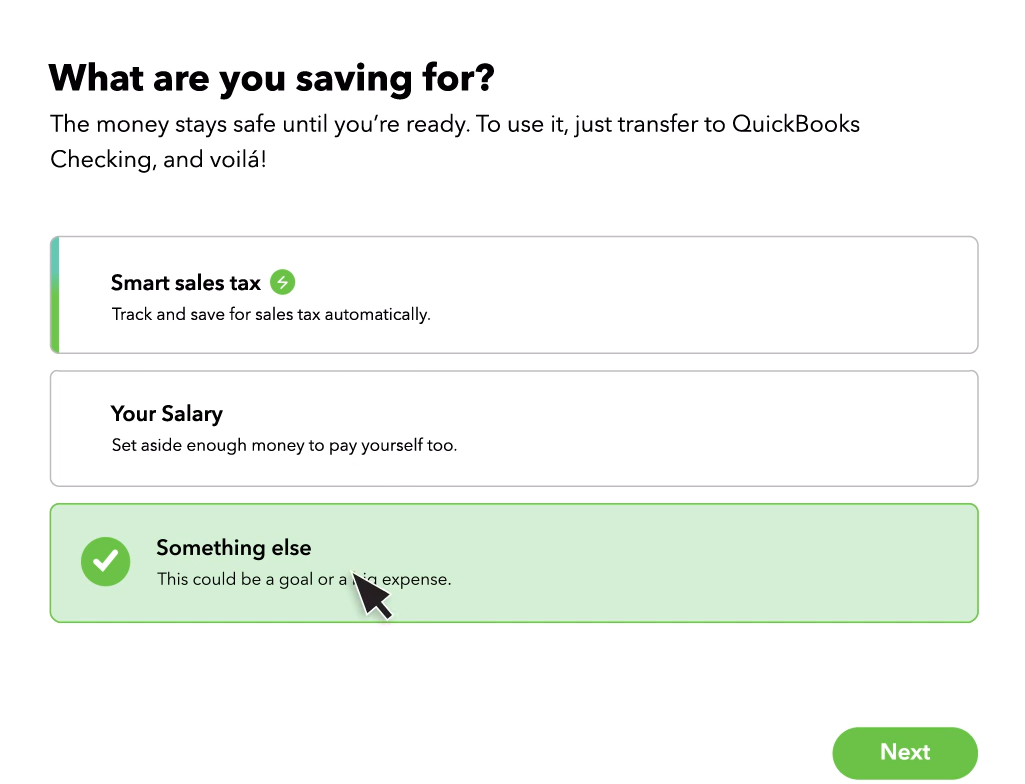 Selecting something else in QBO