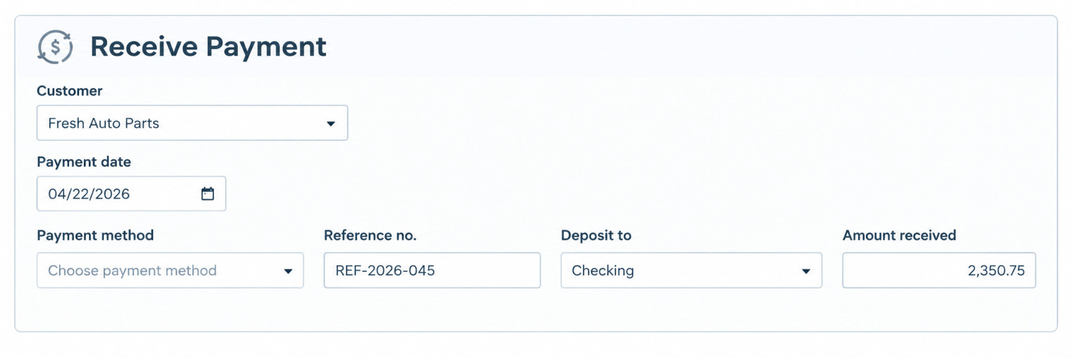 Check Deposit to Account QuickBooks Online